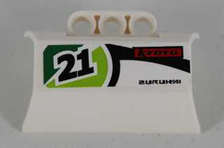 Technic, Panel Engine Block Half / Side Intake with Black '21', 'KYOTO', and 'ZURUHAI' Pattern Model Right Side (Sticker) - Set 8864