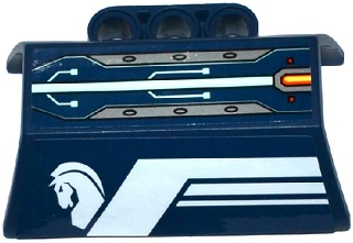 Technic, Panel Engine Block Half / Side Intake with White Stripes, Horse Head and Circuitry Pattern Model Left Side (Stickers) - Set 70312