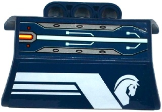 Technic, Panel Engine Block Half / Side Intake with White Stripes, Horse Head and Circuitry Pattern Model Right Side (Stickers) - Set 70312