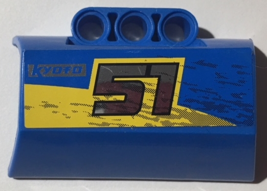 Technic, Panel Engine Block Half / Side Intake with Silver '51' and 'KYOTO' Pattern Model Right Side (Sticker) - Set 8494