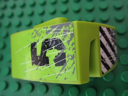 Technic, Panel Car Mudguard Right with Black Number 5, Scratches, Black and White Danger Stripes Pattern (Stickers) - Set 8960