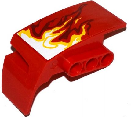 Technic, Panel Car Mudguard Right with White, Yellow and Dark Red Flames Pattern (Sticker) - Set 70727