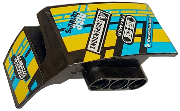 Technic, Panel Car Mudguard Right with Sponsor Logos on Dark Azure, Yellow and Black Background Pattern (Stickers) - Set 42034