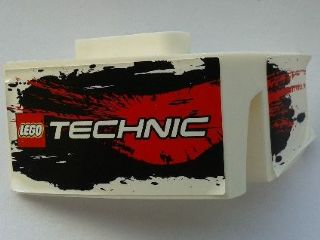 Technic, Panel Car Mudguard Right with LEGO TECHNIC Logo and Black and Red Stains Pattern (Stickers) - Set 8262