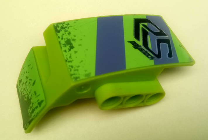 Technic, Panel Car Mudguard Right with Dark Bluish Gray Stripes, Black 'PS' and 'polyshock', Mud Splashes Pattern (Stickers) - Set 8496