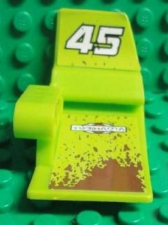 Technic, Panel Car Mudguard Left with 'YUBIHAMA', White '45', Reddish Brown Mud Splashes on Inside Pattern (Stickers) - Set 8492