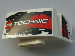 Technic, Panel Car Mudguard Left with LEGO TECHNIC Logo and Black and Red Stains Pattern (Stickers) - Set 8262