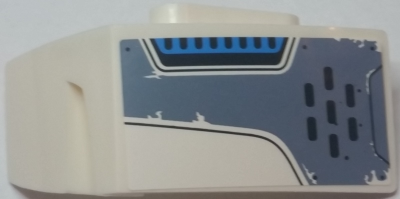 Technic, Panel Car Mudguard Left with Worn Sand Blue Panel with Black Rivets, Curved Lines, and Vent Grilles Pattern (Sticker) - Set 70131