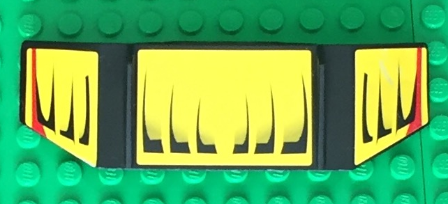 Technic, Panel Car Spoiler 3 x 8 with Three Holes and Black and Red Lines on Yellow Background Pattern (Stickers) - Set 8166