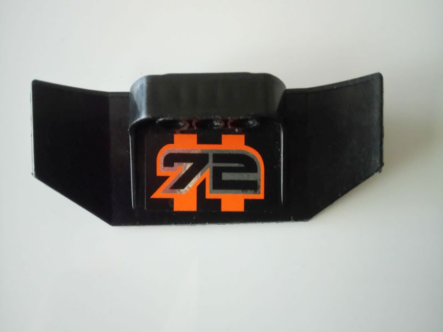 Technic, Panel Car Spoiler 3 x 8 with Three Holes and '72' on Orange Background on Inside Pattern (Sticker) - Set 8496