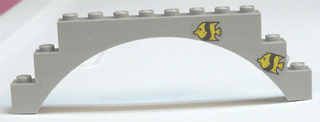Arch 1 x 12 x 3 with Two Fish Pattern (Stickers) - Set 6441