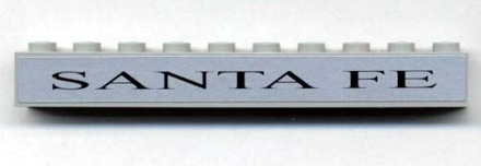 Brick 1 x 10 with 'SANTA FE' Pattern (Sticker) - Sets 10022 / 10025