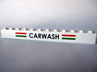 Brick 1 x 12 with 'CARWASH' Pattern (Sticker) - Set 10184