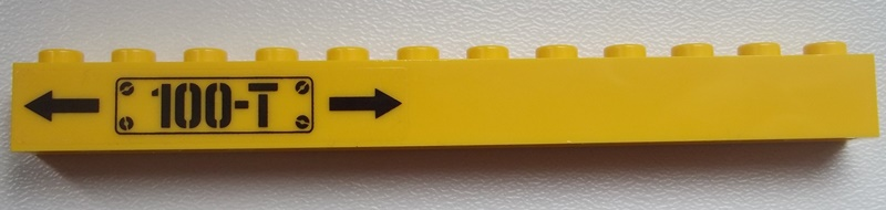 Brick 1 x 12 with Black Arrows and '100-T' Pattern on Left (Sticker) - Set 60052