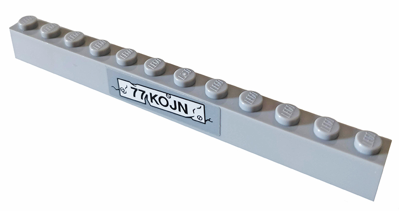 Brick 1 x 12 with '77KOJN' Pattern (Sticker) - Set 76078