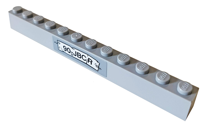 Brick 1 x 12 with '90-JBCR' Pattern (Sticker) - Set 76078