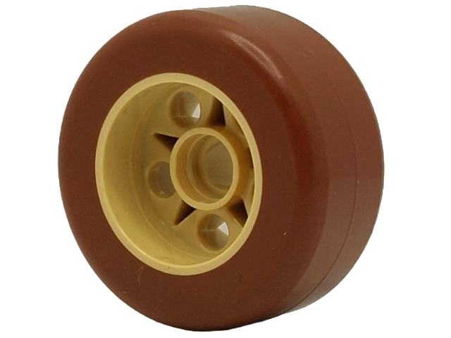 Wheel 30 x 15 with Pin Hole with Molded Reddish Brown Hard Plastic Tire Pattern