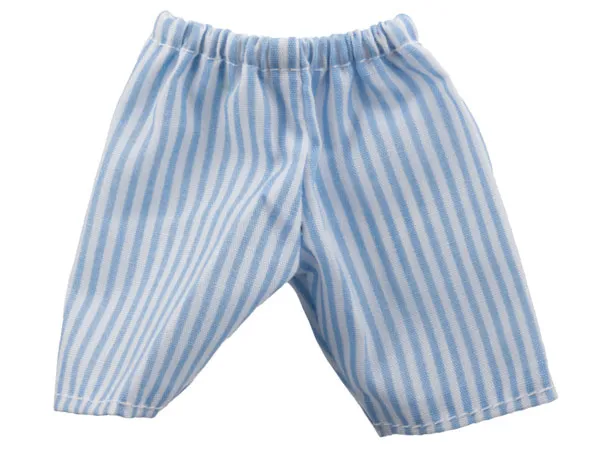 Duplo, Doll Cloth Pants with Medium Blue Stripes Pattern