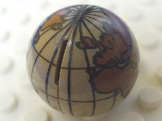 Cylinder Hemisphere 2 x 2 with Globe Pattern (Undetermined Type)