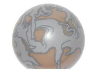 Cylinder Hemisphere 2 x 2 with Cutout with Armillary Sphere Right Pattern