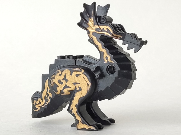 Dragon Classic Body with Gold Oriental Flames Pattern on Both Sides