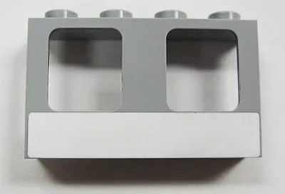 Window 1 x 4 x 2 Plane, Single Top Hole and Single Bottom Hole for Glass with White Stripe Pattern (Sticker) - Set 10219