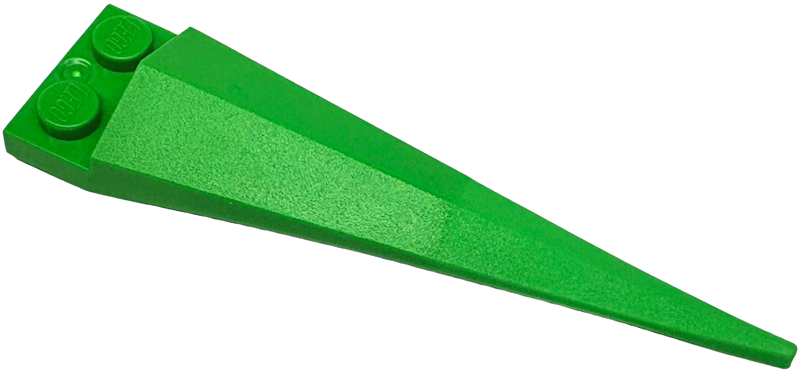 Plate, Modified 1 x 2 with Angular Extension with Molded Flexible Rubber Bright Green Tip Pattern