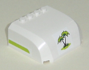 Windscreen 5 x 6 x 2 Curved Top Canopy with 4 Studs with Lime Line on Both Sides and Palm Tree on Front Pattern (Stickers) - Set 7639