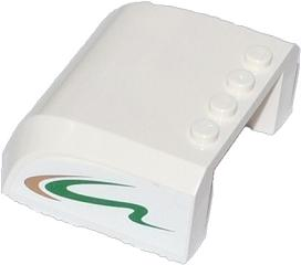 Windscreen 5 x 6 x 2 Curved Top Canopy with 4 Studs with Green and Tan Road Swirl Pattern on Both Sides (Stickers) - Set 60057
