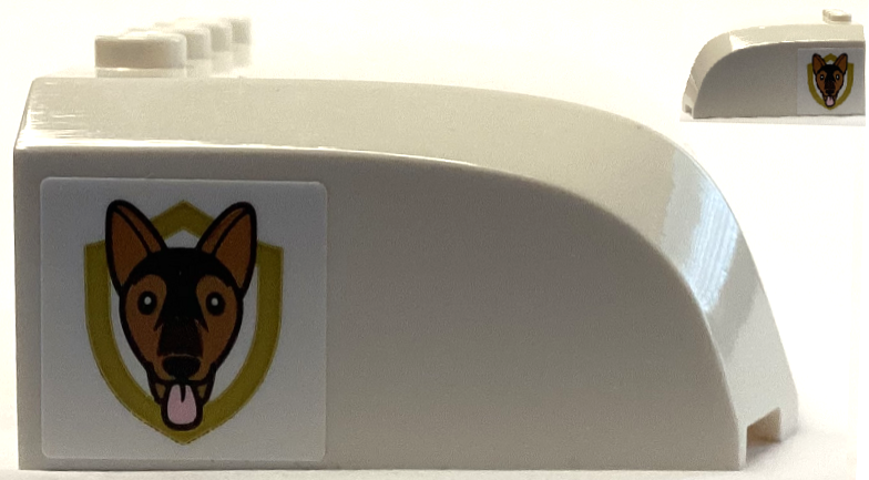 Windscreen 5 x 6 x 2 Curved Top Canopy with Dog Head and Gold Police Star Badge Logo Pattern on Both Sides (Stickers) - Set 60369