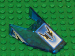 Windscreen 6 x 4 x 1 1/3 with Bottom Tabs and Hollow Studs with Black, Blue and White Eyes and Fins Pattern (Stickers) - Set 6617