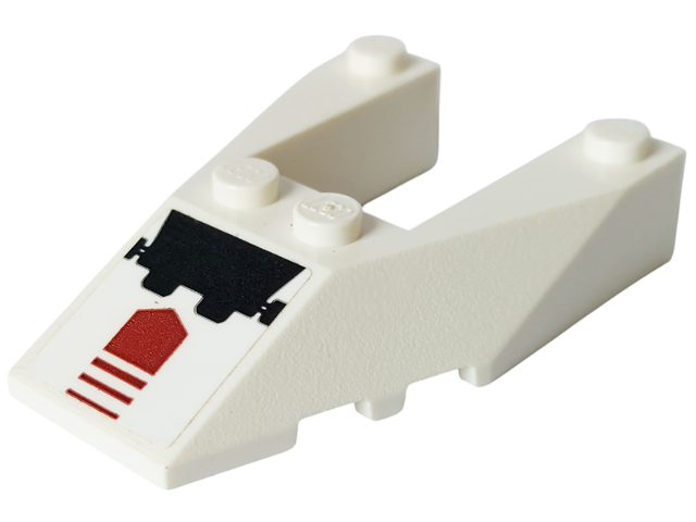 Wedge 6 x 4 Cutout with Stud Notches with Black and Dark Red Arrow Pattern (Sticker) - Set 7714