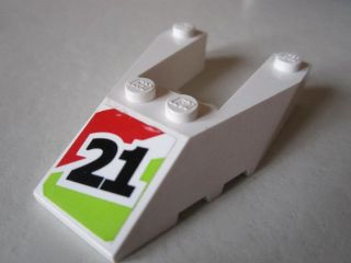 Wedge 6 x 4 Cutout with Stud Notches with Number 21 Pattern (Sticker) - Set 8897