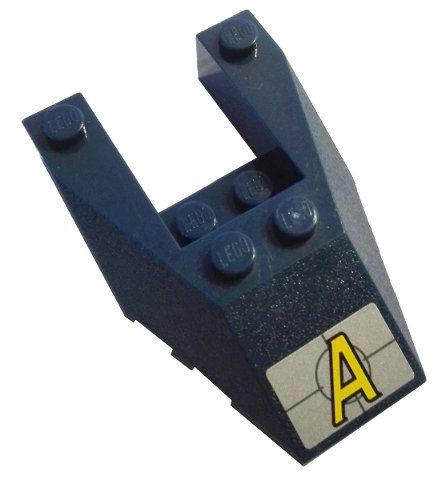 Wedge 6 x 4 Cutout with Stud Notches with Agents Logo Pattern (Sticker) - Set 8637