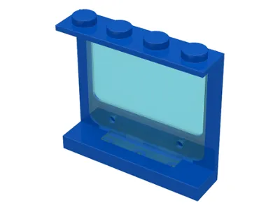 Panel 1 x 4 x 3 with Fixed Trans-Light Blue Glass