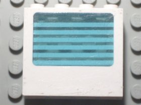 Panel 1 x 4 x 3 with Fixed Glass with 6 White Stripes Pattern (Sticker) - Set 6666