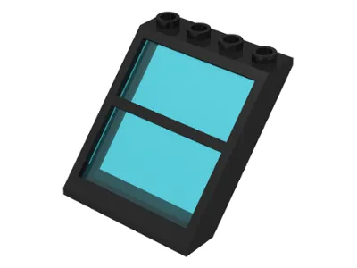 Window 4 x 4 x 3 Roof with Center Bar and Fixed Trans-Light Blue Glass