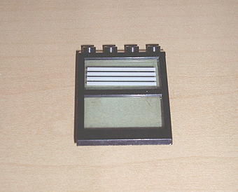 Window 4 x 4 x 3 Roof with Center Bar with 4 White Stripes Pattern (Sticker) - Set 6598