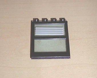 Window 4 x 4 x 3 Roof with Center Bar with 4 White Stripes Pattern (Sticker) - Set 6598