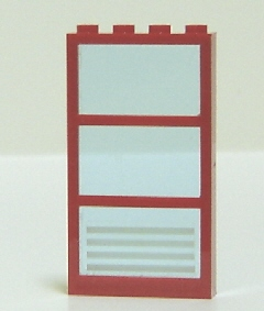 Window 1 x 4 x 6 with 3 Panes with Fixed Trans-Light Blue Glass with 4 White Stripes Pattern (Sticker) - Set 7892