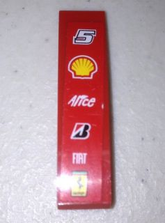 Slope, Curved 4 x 1 with Number 5 and Shell, Alice, Bridgestone, Fiat and Ferrari Logos Pattern (Sticker) - Sets 8153 / 8155