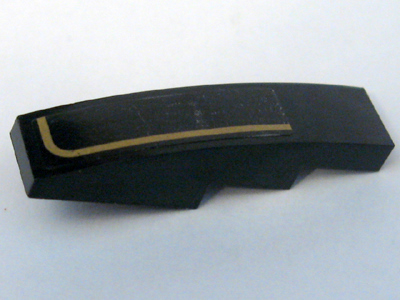 Slope, Curved 4 x 1 with Gold Stripe Left Pattern (Sticker) - Set 10194