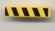 Slope, Curved 4 x 1 with Black and Yellow Danger Stripes Pattern Left (Sticker) - Set 7968