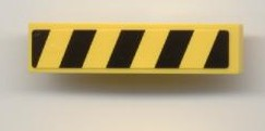 Slope, Curved 4 x 1 with Black and Yellow Danger Stripes Pattern Right (Sticker) - Set 7968