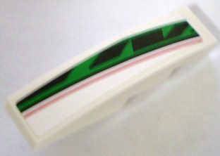Slope, Curved 4 x 1 with Red, Black and Green Pattern, Model Left (Sticker) - Set 8898