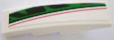 Slope, Curved 4 x 1 with Red, Black and Green Pattern, Model Right (Sticker) - Set 8898