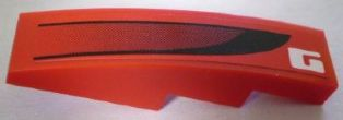 Slope, Curved 4 x 1 with 'G' and Black Vent Pattern (Sticker) - Set 8898