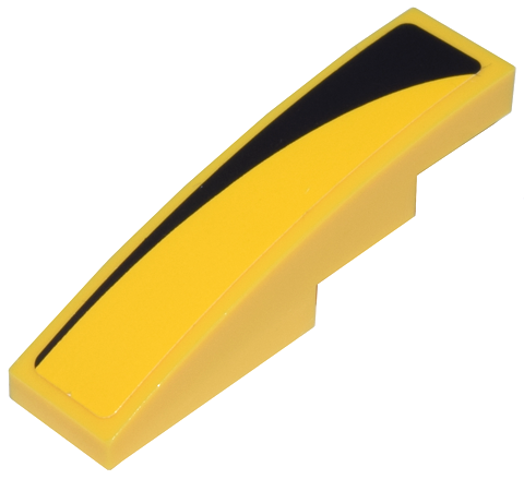 Slope, Curved 4 x 1 with Black Hood Contour Pattern Model Left Side (Sticker) - Sets 8159 / 8160