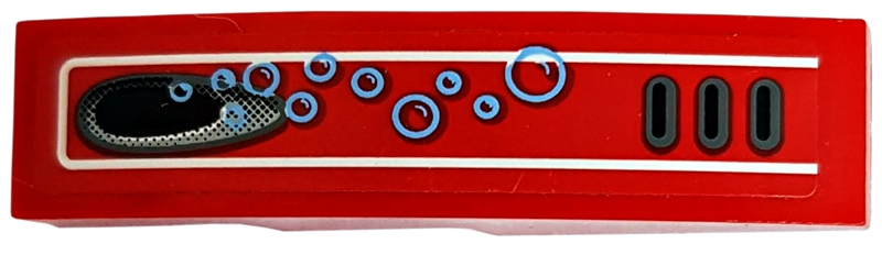 Slope, Curved 4 x 1 with Vent Hole and 11 Bubbles Pattern (Sticker) - Sets 8059 / 8079