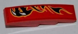 Slope, Curved 4 x 1 with Claws and Black Flames Pattern Model Left Side (Sticker) - Set 8227
